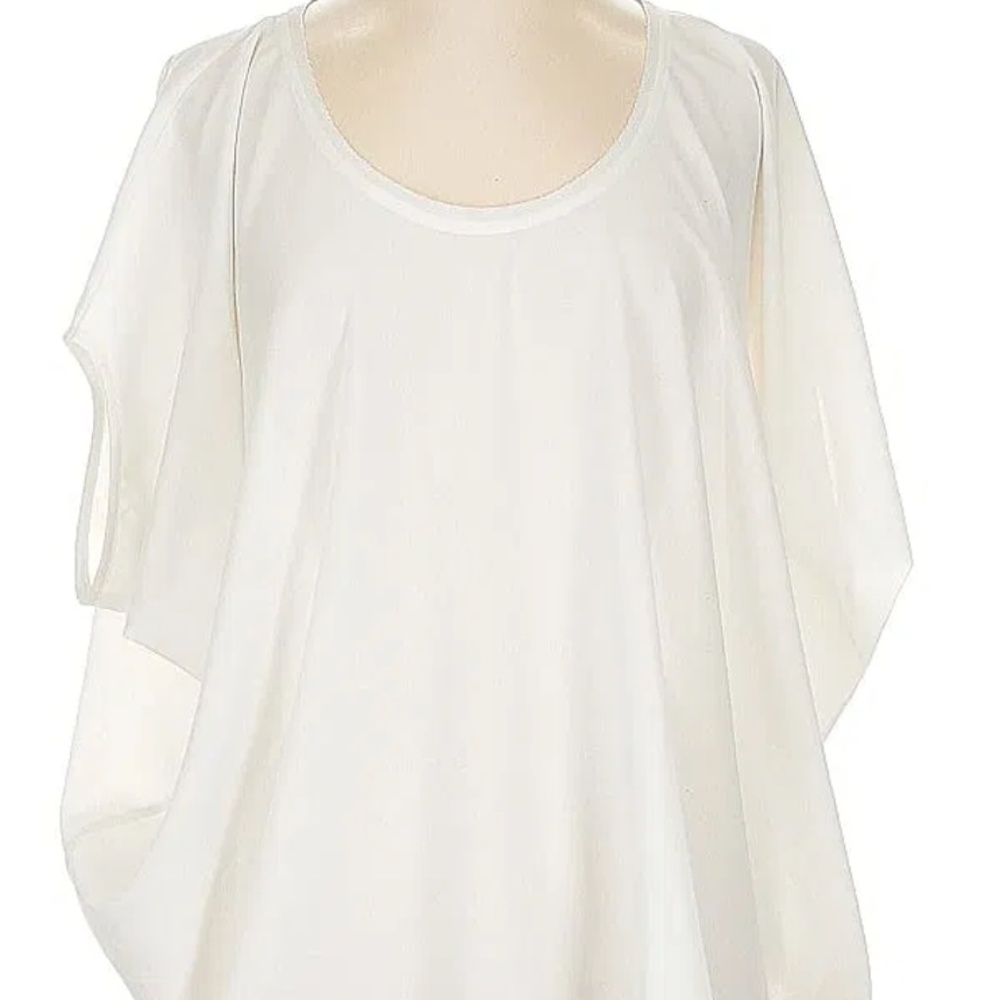 Helmut Lang White Box Cut Blouse Sz L